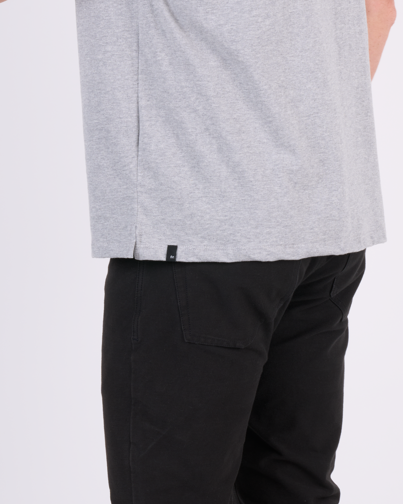 Foreign Rider Co Cotton Grey Tiger Graphic T-shirt Bottom Split Side Seam Detail