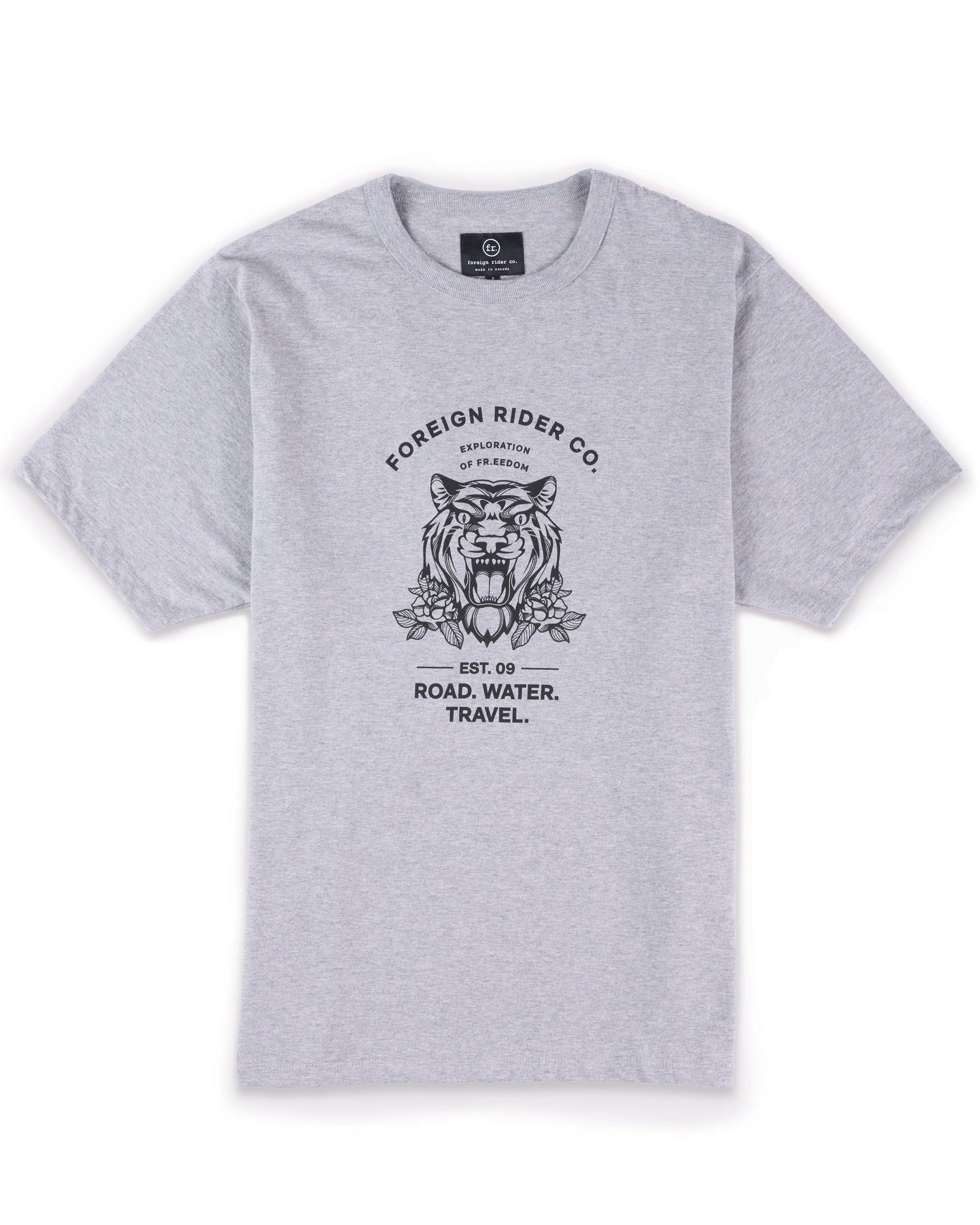 FR. Tiger Graphic T-Shirt Grey Heather - Foreign Rider Co.