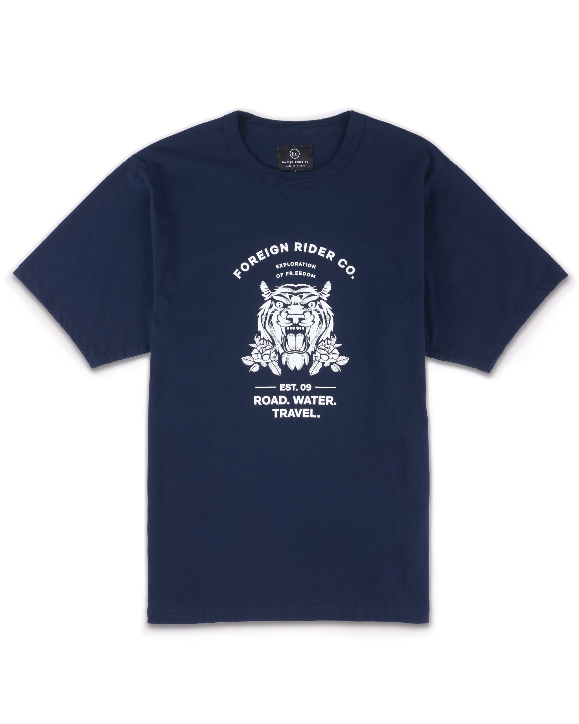 FR. Tiger Graphic T-Shirt Navy - Foreign Rider Co.