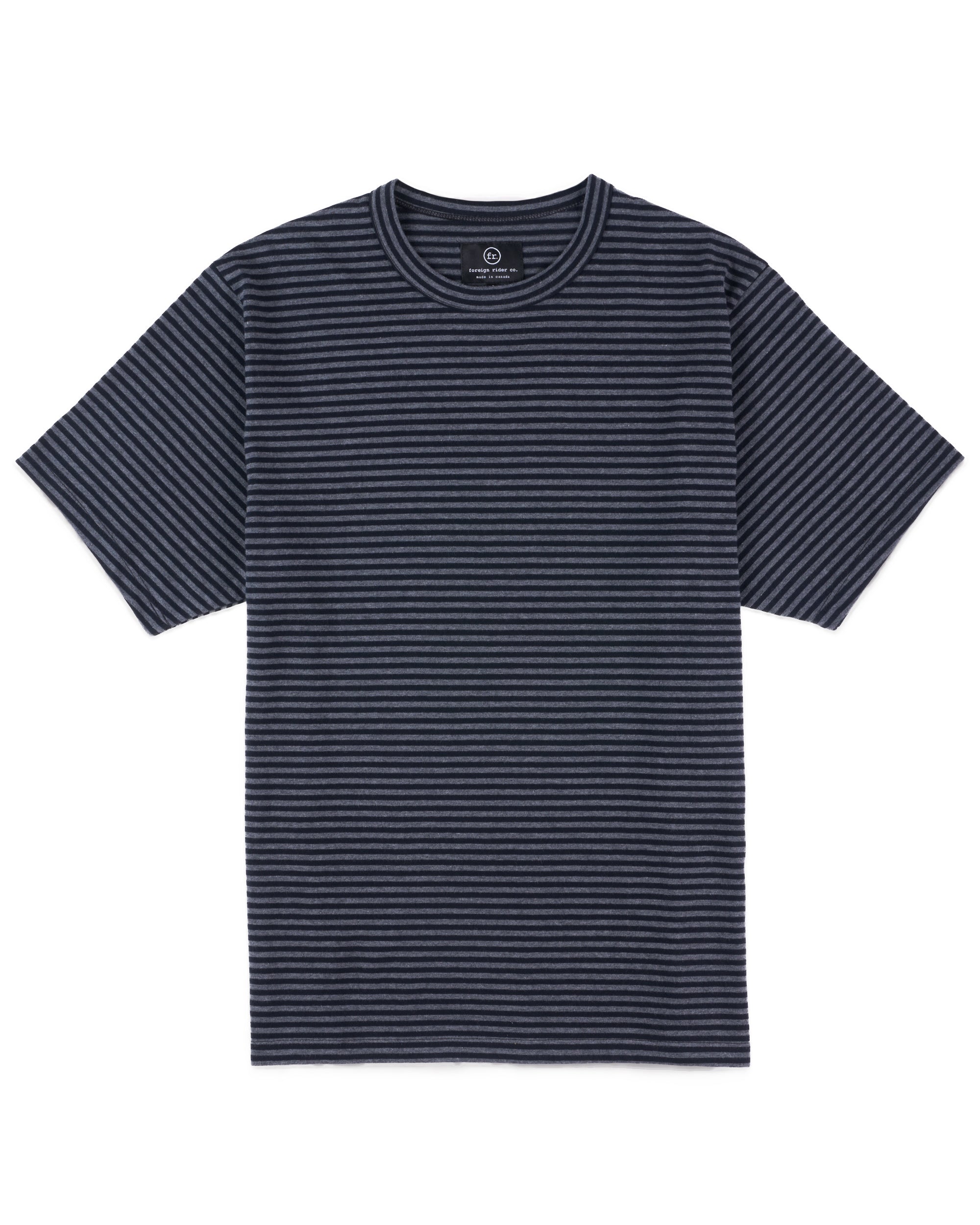 Vintage Stripe T-Shirt Black / Grey - Foreign Rider Co.