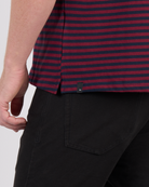 Foreign Rider Co Cotton Navy Red Vintage Stripe T-Shirt Bottom Split Side Seam