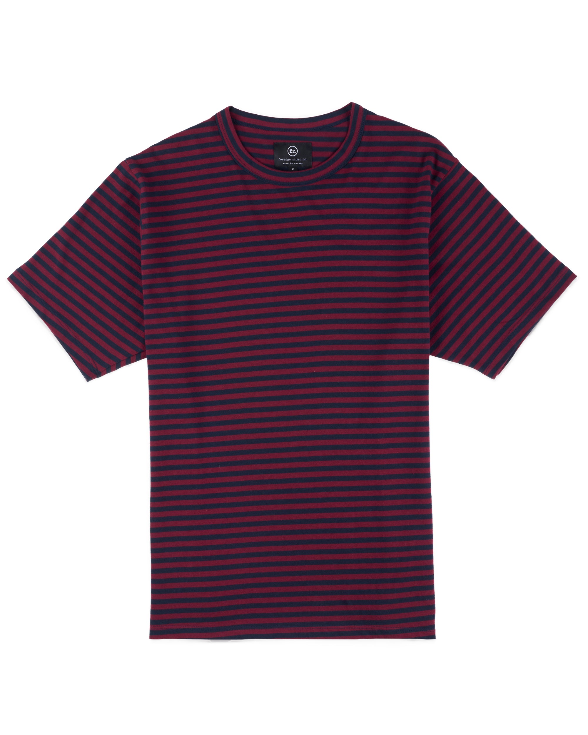 Vintage Stripe T-Shirt Navy / Burgundy - Foreign Rider Co.