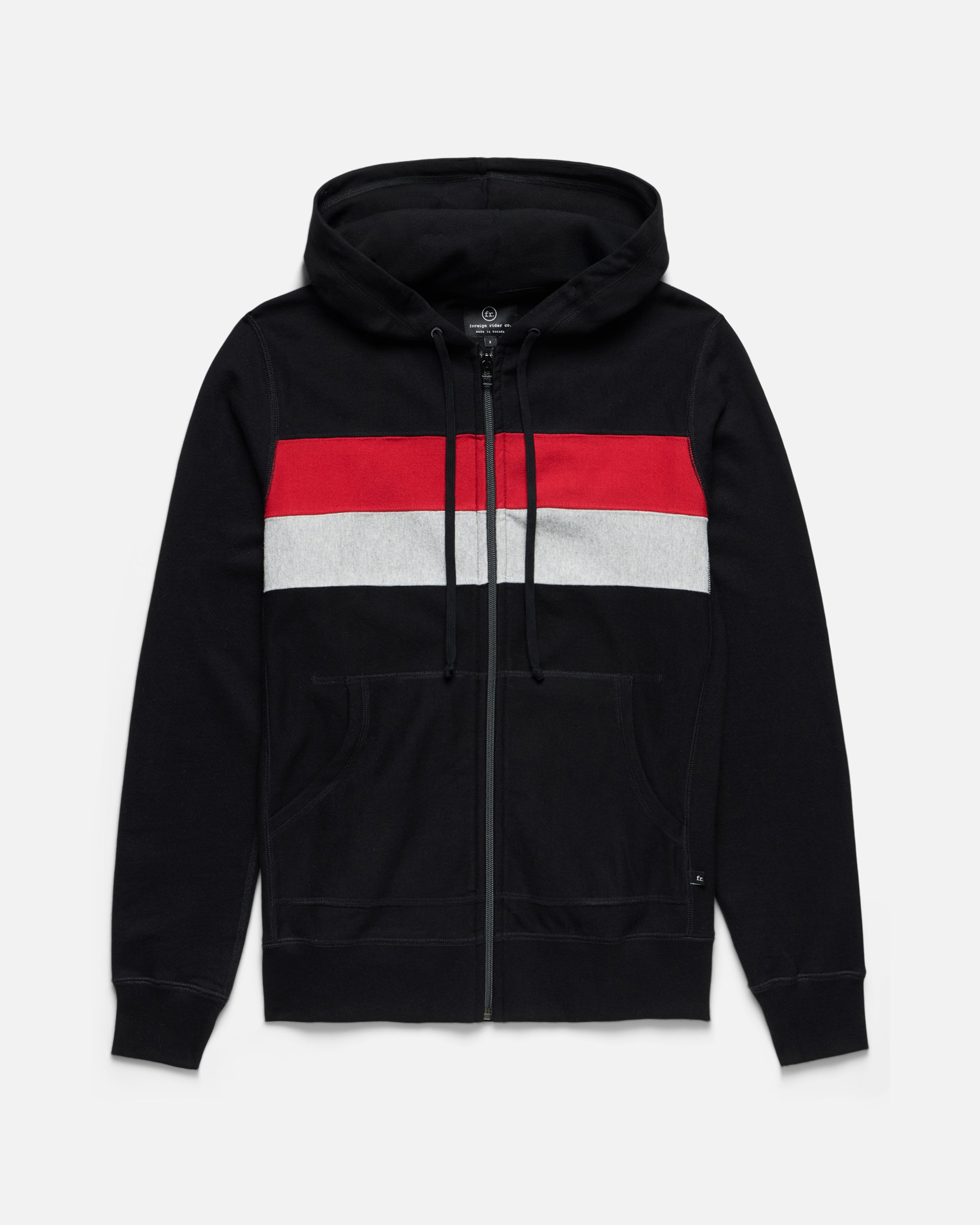 Striped Full Zip Hooded Sweatshirt - Foreign Rider Co.