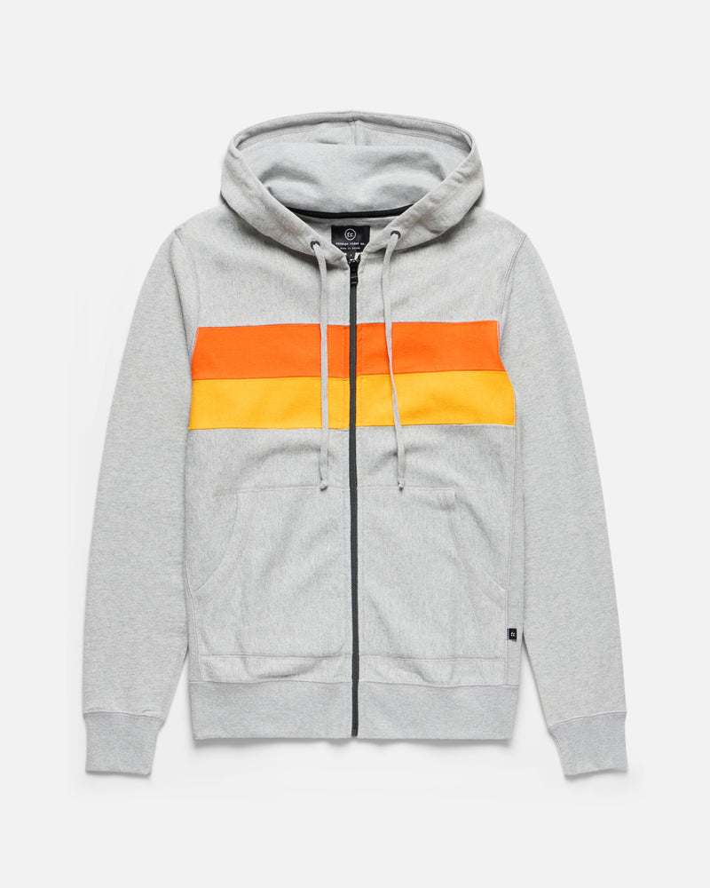 Striped Full Zip Hooded Sweatshirt - Foreign Rider Co.
