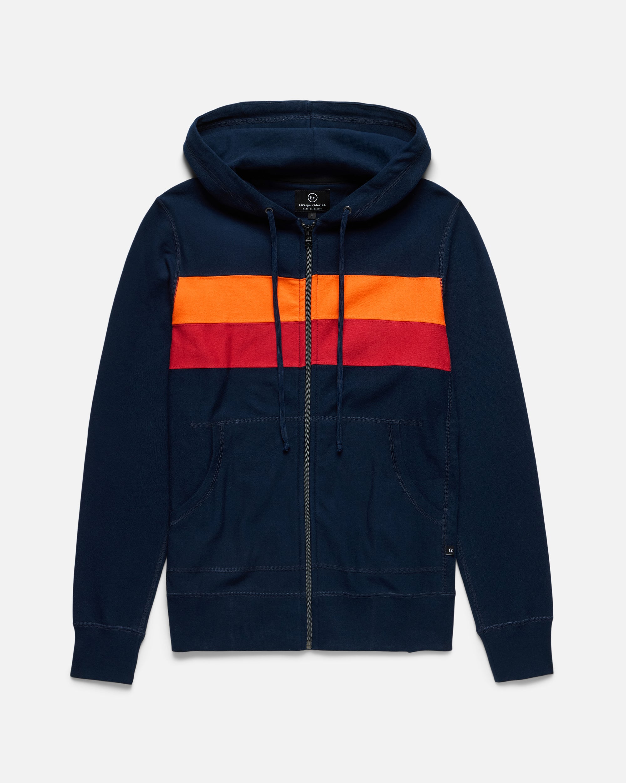 Striped Full Zip Hooded Sweatshirt - Foreign Rider Co.