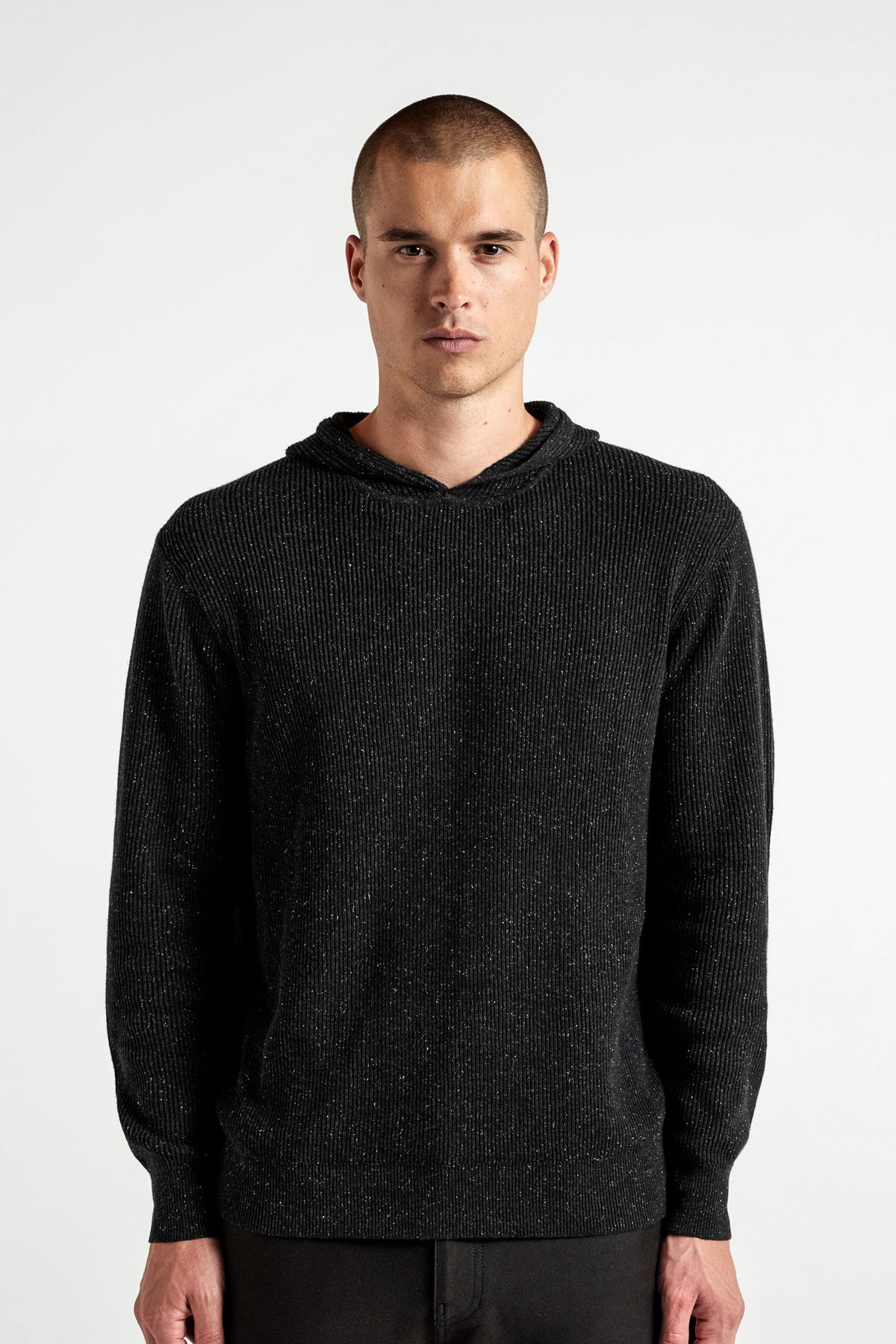 Hooded Ribbed Sweater - Foreign Rider Co.