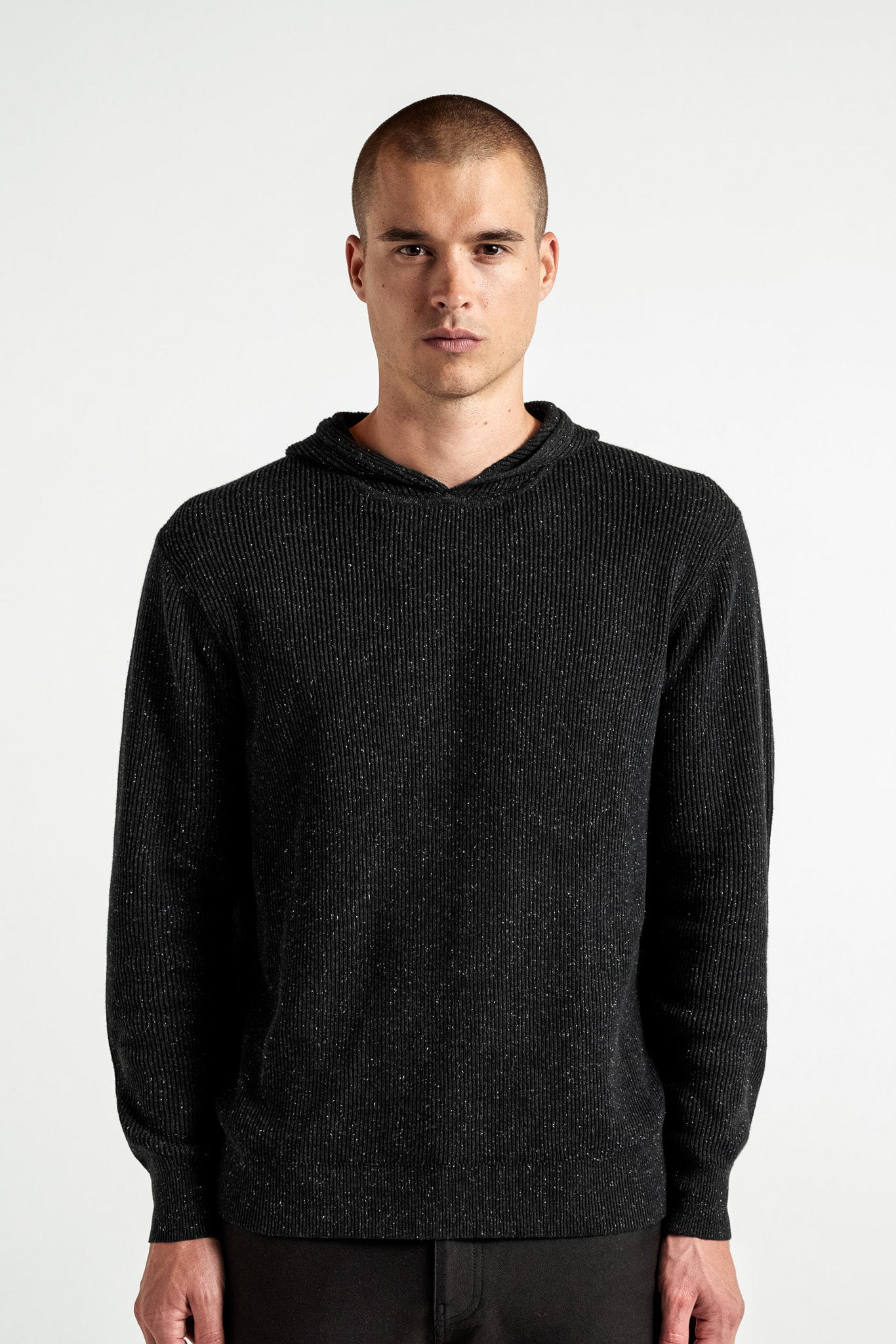 Hooded Ribbed Sweater - Foreign Rider Co.