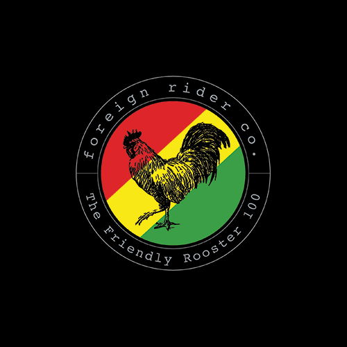 Foreign Rider Co. The Friendly Rooster 100 logo