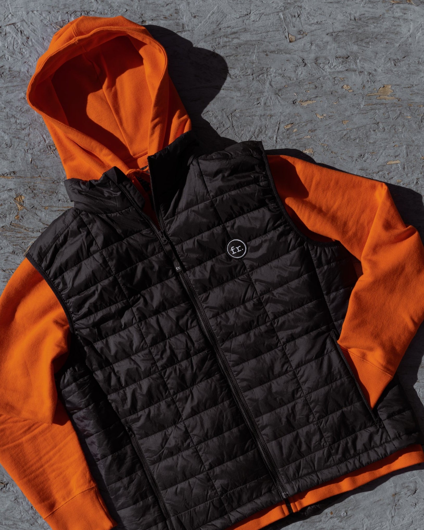 FR. Full Zip Hooded Sweatshirt Orange - Foreign Rider Co.