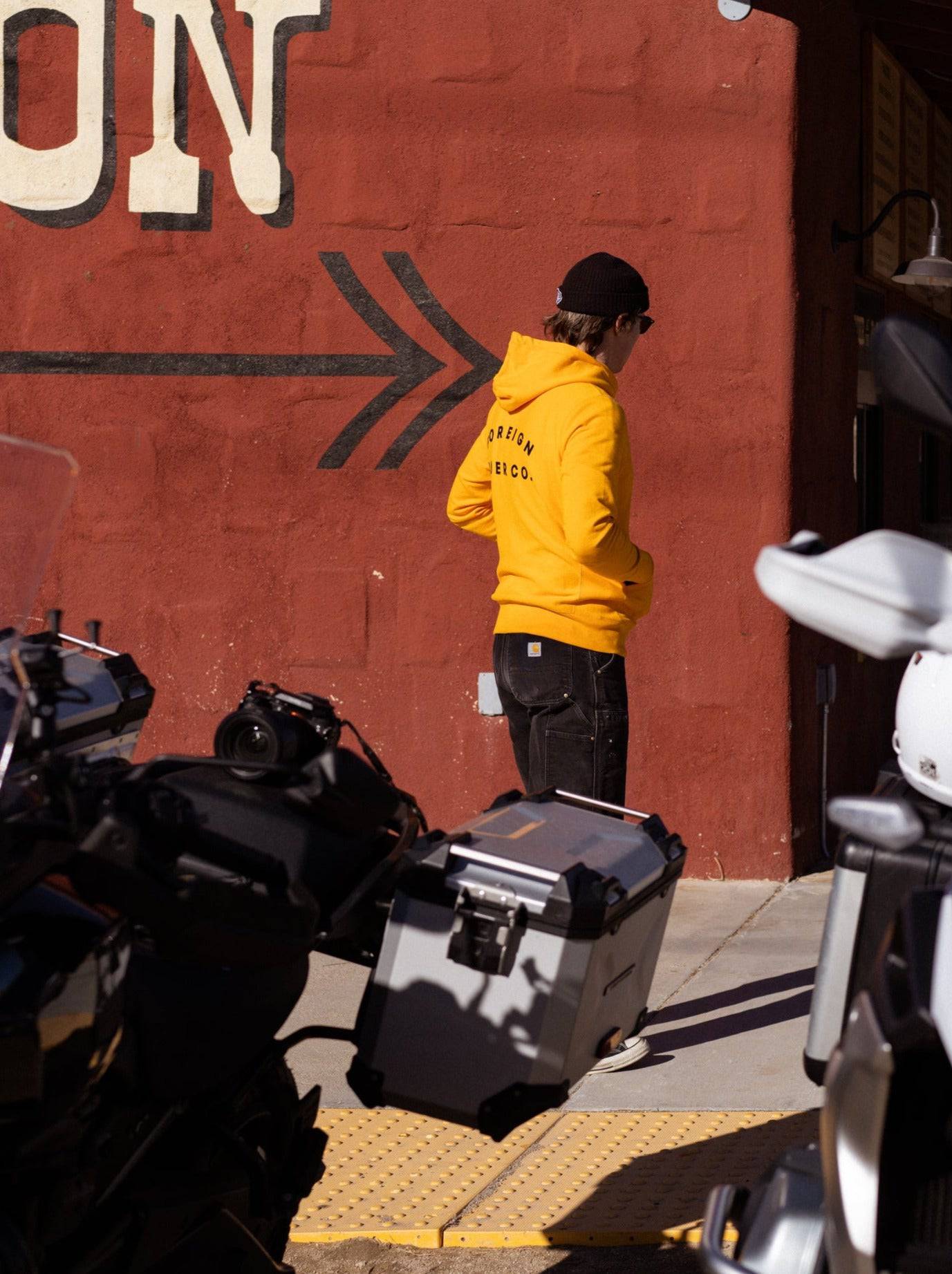 FR. Full Zip Hooded Sweatshirt Yellow - Foreign Rider Co.