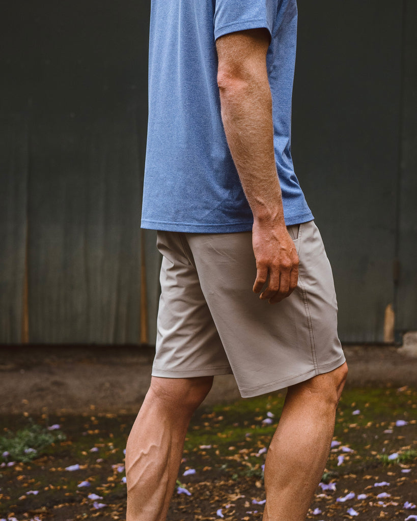 Eric Lagerstrom walking wearing Foreign Rider T-Shirt and Shorts